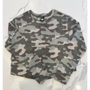 Pixie Lane NEW Ribbed Skimmer top in Camo Size 11/12